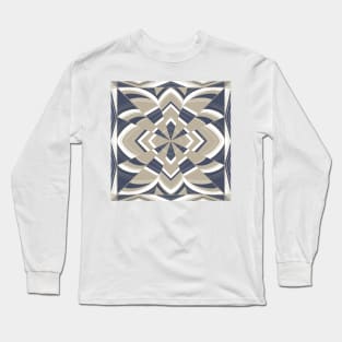 Hall of mirrors - navy & beige Long Sleeve T-Shirt